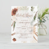 Elegant Bohemian Pampas Wedding Vrijgezellenfeest Kaart (Staand voorkant)