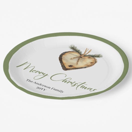 Elegant Bohemian Pine Wreath Festive Holiday Plate Papieren Bordje (Gekanteld)