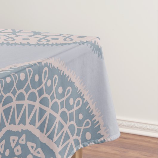 Elegant Bohemian Pink Blue Pastel Mandala Pattern Tafelkleed (Voorbeeld)