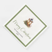 Elegant Bohemian Rustic Christmas Lantern Napkins Servet (Hoek)