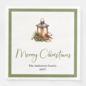 Elegant Bohemian Rustic Christmas Lantern Napkins Servet (Voorkant)