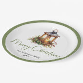 Elegant Bohemian Rustic Christmas Lantern Plates Papieren Bordje (Gekanteld)