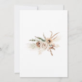 Elegant Bohemian Rustic Floral Pampas Wedding Kaart (Achterkant)