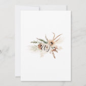 Elegant Bohemian Rustic Floral Pampas Wedding Kaart (Achterkant)
