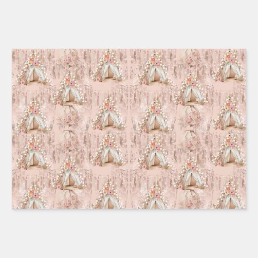 Elegant Bohemian Tent Slumber Party Inpakpapier Vel (Voorkant)