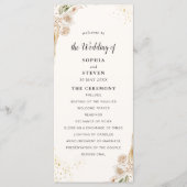 Elegant Bohemian Wedding Featuring Yellow and Beig Programmakaart (Voorkant)