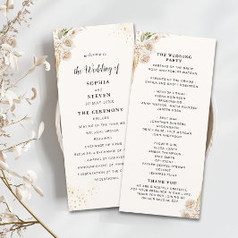 Elegant Bohemian Wedding Featuring Yellow and Beig Programmakaart