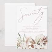 Elegant Bohemian White Floral 70e verjaardag Kaart (Voorkant / Achterkant)