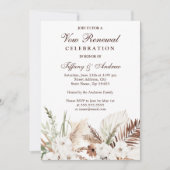 Elegant Bohemian White Floral Vow Renewal Kaart (Voorkant)