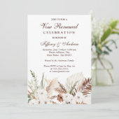 Elegant Bohemian White Floral Vow Renewal Kaart (Staand voorkant)
