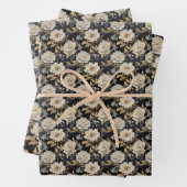 Elegant boho 3d rozen pioenen neutraal aardewerk n inpakpapier vel (In situ)