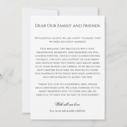 Elegant Boho  Aankondiging (Achterkant)