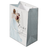 Elegant Boho Aqua Blue Wedding Gown Vrijgezellenfe Medium Cadeauzakje (Achterkant Gekanteld)