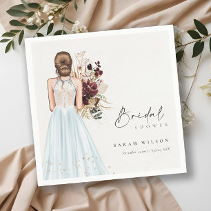 Elegant Boho Aqua Wedding Gown Vrijgezellenfeest Servet