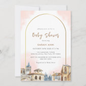 Elegant Boho Arch Bestemming Baby shower Kaart (Voorkant)