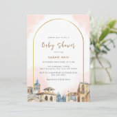 Elegant Boho Arch Bestemming Baby shower Kaart (Staand voorkant)
