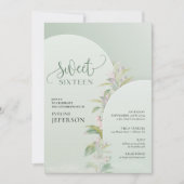 Elegant boho arch groene bladeren blush floral kaart (Voorkant)