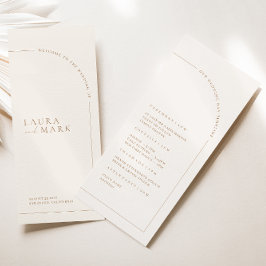 Elegant Boho Arch Minimalist Wedding Programme