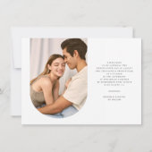 Elegant Boho Arch Modern Minimalist Photo Wedding Kaart (Achterkant)