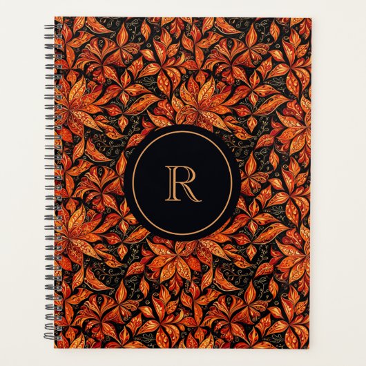 Elegant Boho Autumn Shades Monogram with Initial Planner (Voorkant)