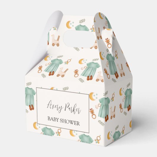 Elegant Boho Baby Meisje Kleding Baby shower Bedankdoosjes (Voorkant Zijde)