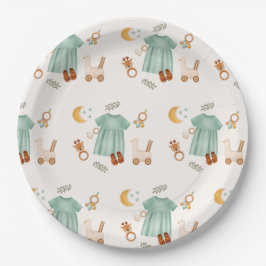 Elegant Boho Baby Meisje Kleding Baby shower Papieren Bordje