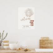 Elegant Boho Beer Balloon Baby shower Welkomstbord Poster (Keuken)