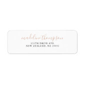 Elegant Boho Beige Kalligrafie Script Etiket (Voorkant)