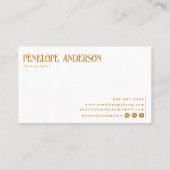 Elegant Boho Beige Neutral Minimaal Modern Trendy Visitekaartje (Achterkant)