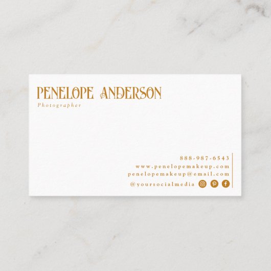 Elegant Boho Beige Neutral Minimaal Modern Trendy Visitekaartje (Achterkant)