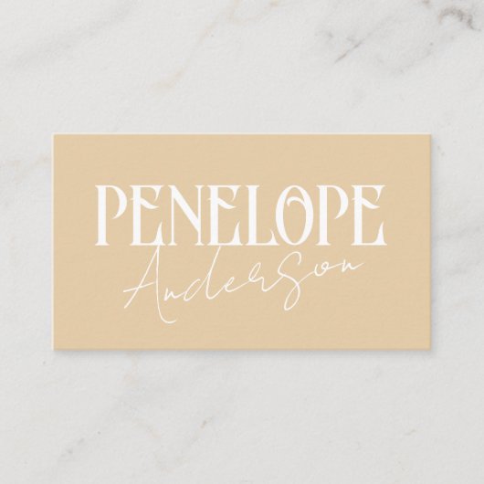 Elegant Boho Beige Neutrale QR-code Minimaal Moder Visitekaartje (Voorkant)