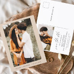 Elegant Boho bewaart de datum fotominimalist Aankondigingskaart<br><div class="desc">Boho Terracotta van het huwelijk sparen de kaarten van de Datum die een foto op de voorkant hebben. Sparen de kaarten van de Datum bevatten een moderne hand geschreven kromme manuscripttypografie die elegant,  eenvoudig en modern zijn om na u minimalistische eenvoudige trouwdag te gebruiken viering.</div>