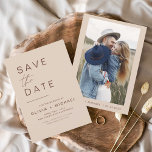 Elegant Boho bewaart de datum fotominimalist Save The Date<br><div class="desc">Boho Terracotta van het huwelijk sparen de kaarten van de Datum die een foto op de voorkant hebben. Sparen de kaarten van de Datum bevatten een moderne hand geschreven kromme manuscripttypografie die elegant,  eenvoudig en modern zijn om na u minimalistische eenvoudige trouwdag te gebruiken viering.</div>