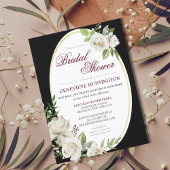 Elegant Boho Black Floral Gold Vrijgezellenfeest Kaart