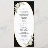 Elegant Boho Black Floral Wedding Ceremony Programmakaart (Achterkant)