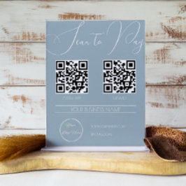 Elegant boho blauw 2 QR code business scan te beta Poster