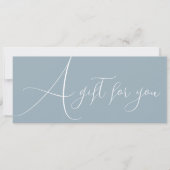 Elegant boho blauw logo vrouwelijk cadeaubon kaart (Voorkant)