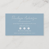 Elegant Boho Blauw Neutraal Chique Minimalistisch  Visitekaartje (Achterkant)