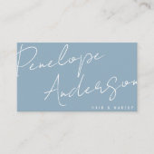 Elegant Boho Blauw Neutraal Chique Minimalistisch  Visitekaartje (Voorkant)