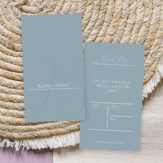 Elegant boho blauw zakelijke productprijs label visitekaartje