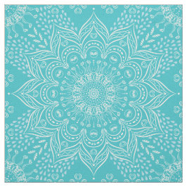 Elegant Boho Blauwgroen Blue Mandala Stof