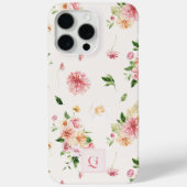 Elegant Boho Bloem | Initieel Monogram Case-Mate iPhone Case (Achterkant)