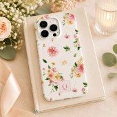 Elegant Boho Bloem | Initieel Monogram Case-Mate iPhone Case