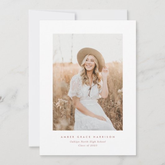 Elegant Boho Bloemen Afstudeerder Party | AFSTUDER Kaart (Achterkant)