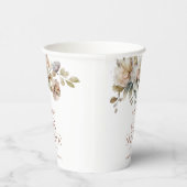 Elegant Boho  Bloemen Botanisch Baby shower Papieren Bekers (Rechts)