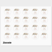 Elegant Boho  Bloemen Botanisch Baby shower Ronde Sticker (Vel)