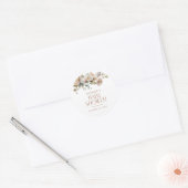 Elegant Boho  Bloemen Botanisch Baby shower Ronde Sticker (Envelop)