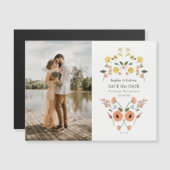 Elegant Boho Bloemen Bruiloft Save the Date (Voorkant / Achterkant)