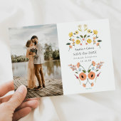 Elegant  Boho Bloemen Bruiloft Save the Date