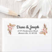 Elegant Boho Bloemen Rustiek Bruiloft Retouradres Etiket (Insitu)